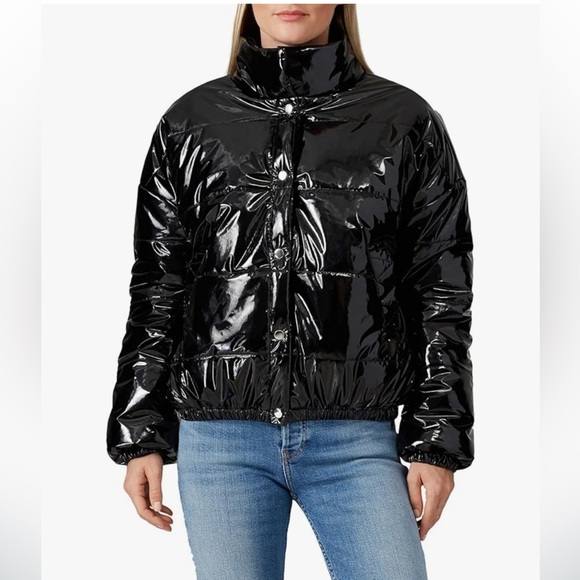 RTR Now Shiny Black Puffer Jacket - Picture 4 of 7